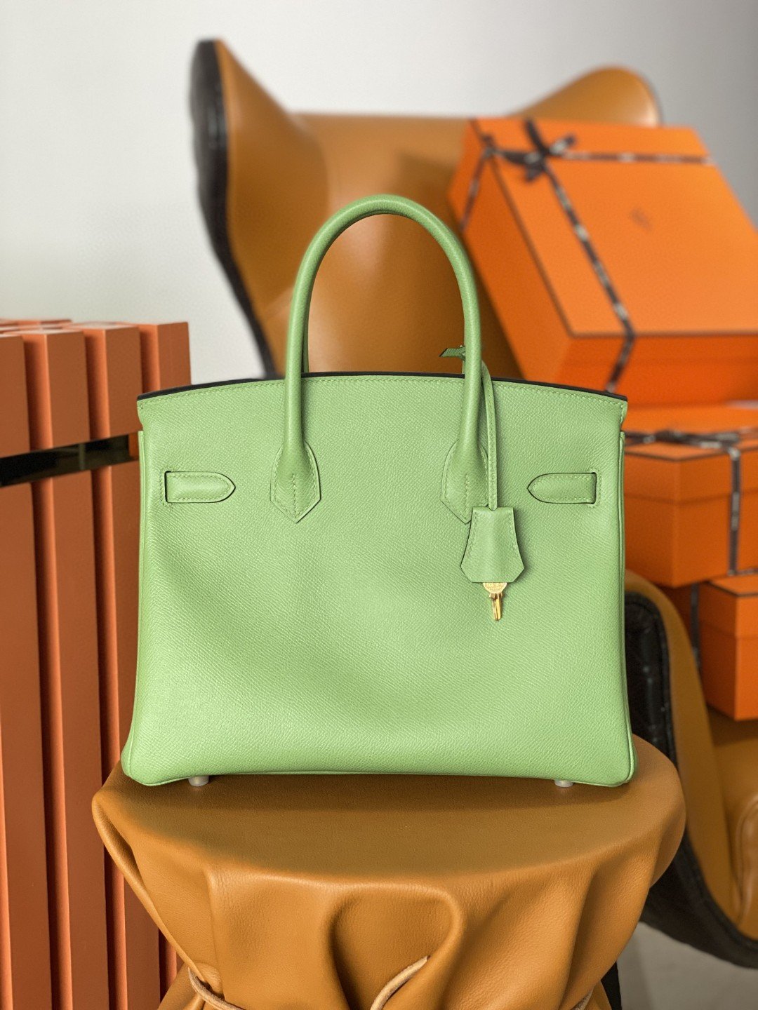Top Quality Birkin Nata Swift For Women Green Gold Travel Bag