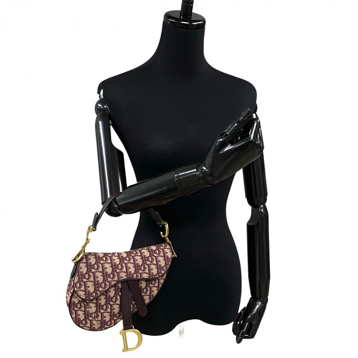Dior Handbag , Trotter Pattern Saddle Bag Women Leather Canvas Travel Bag