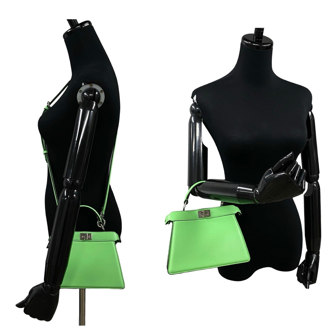 Fendi Shoulder Bag Peekaboo See You Petit Leather Green