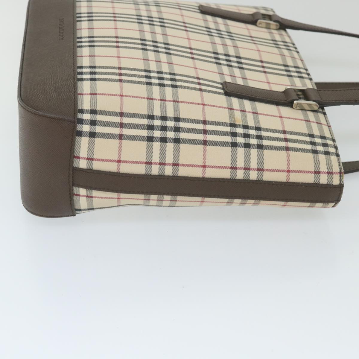 Burberry Luxury Nova Check Tote Bag Auth Nylon Beige Beige Auth 59816