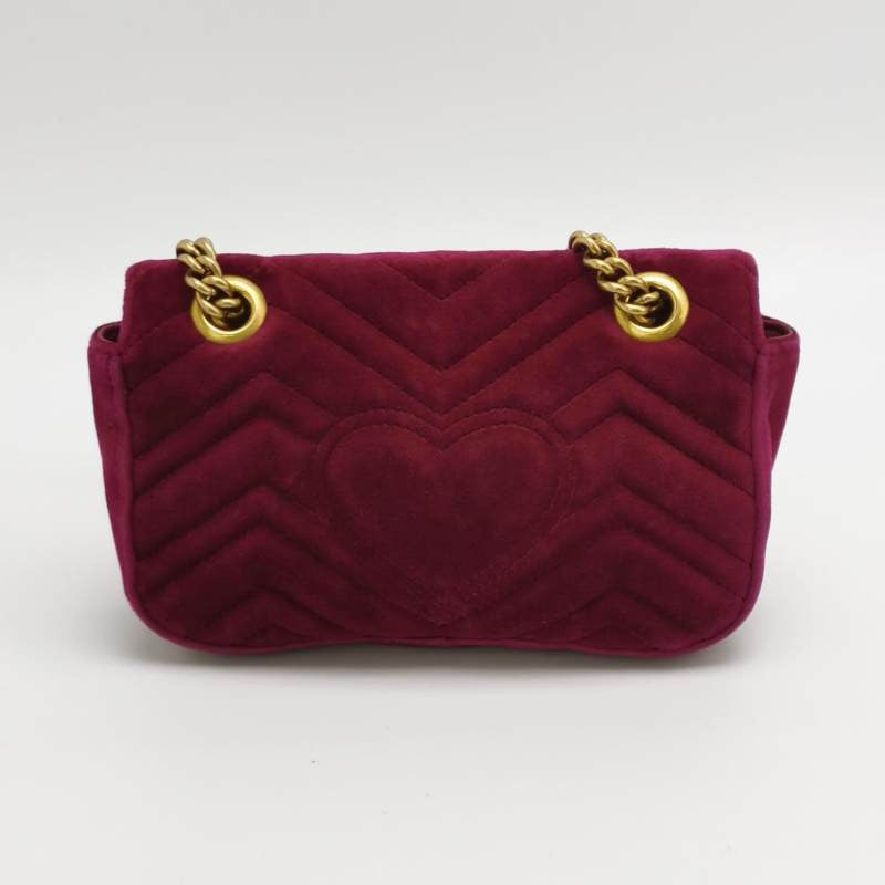 Gucci Marmont Velvet Pink Mini Flap Travel Bag Handbag 1