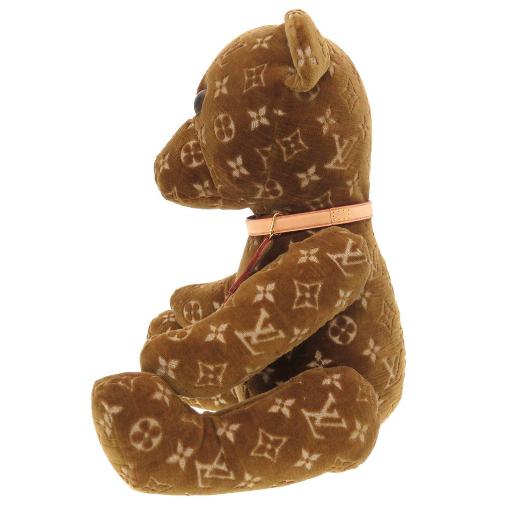 Louis Vuitton Plush Doll Velor Dudu Teddy Monogram Brown Handbag 5D0023Zsb6