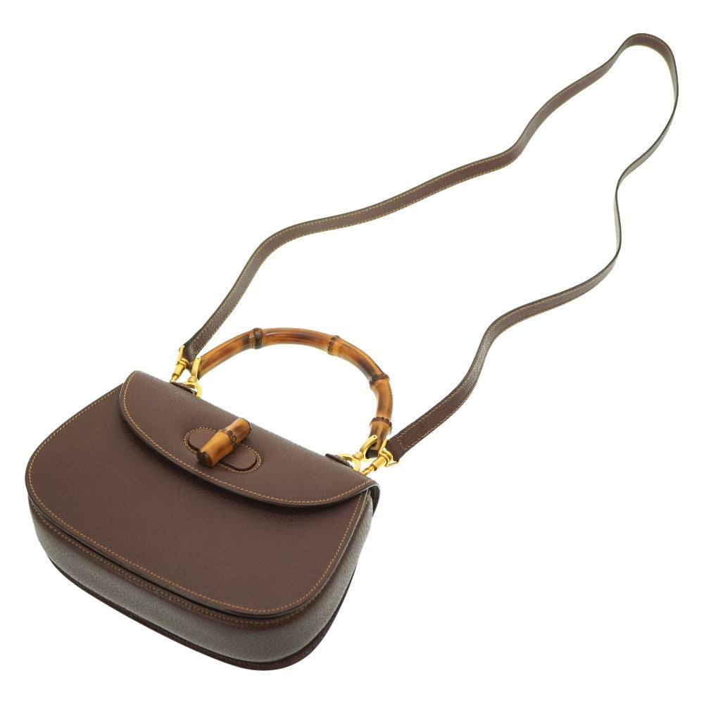 Gucci Bamboo Leather Brown Handbag