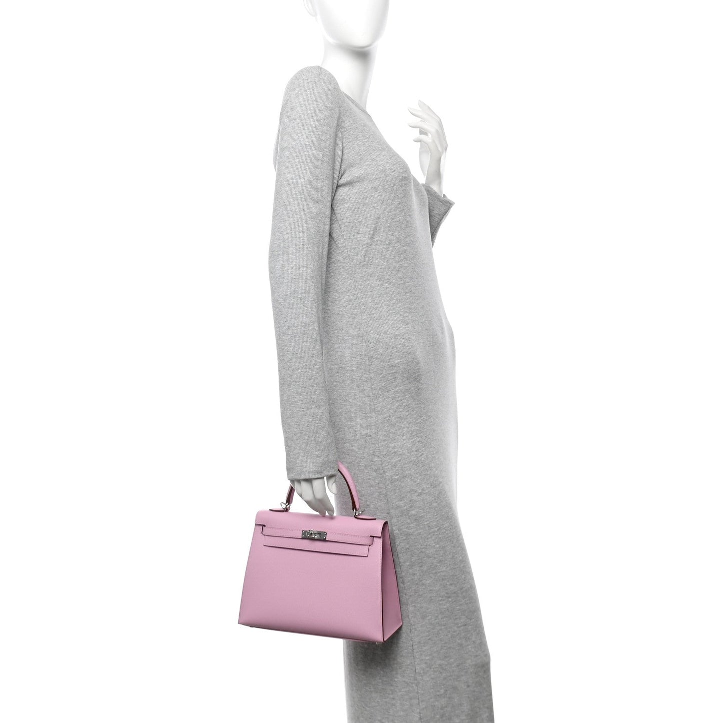 Hermes Epsom Kelly Sellier Mauve Sylvestre Handbag Travel Bag