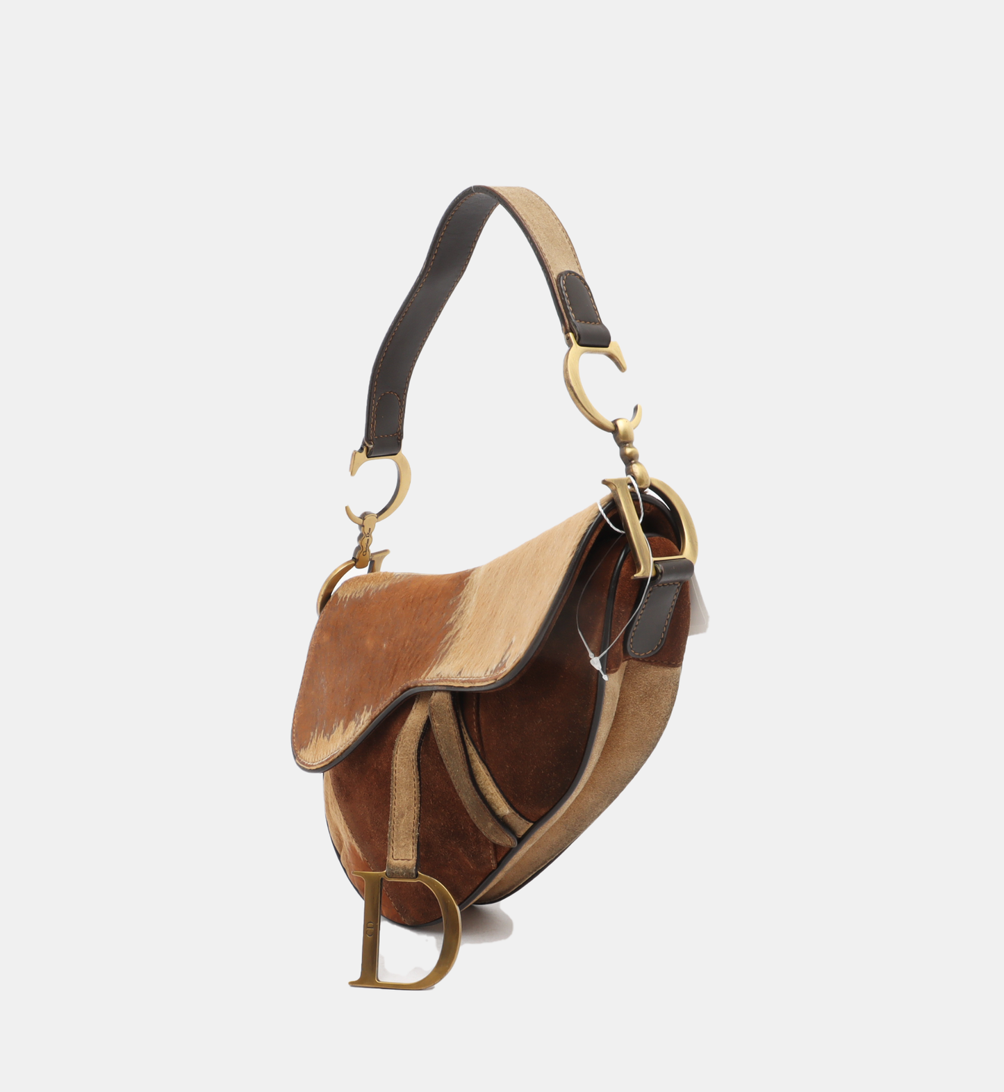 Dior Saddle Handbag Suede Brown Travel Bag
