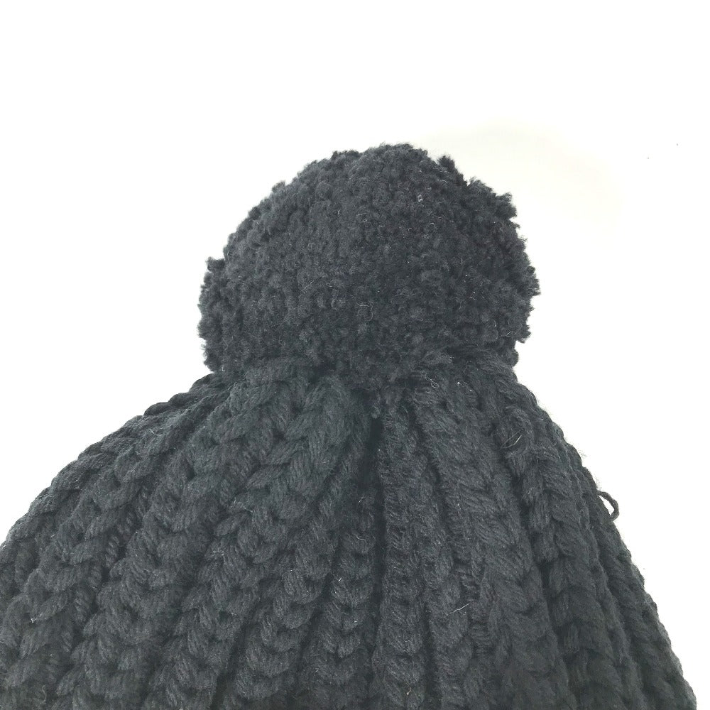 Gucci Knit polyester pompoms 58 Black Logo Hat