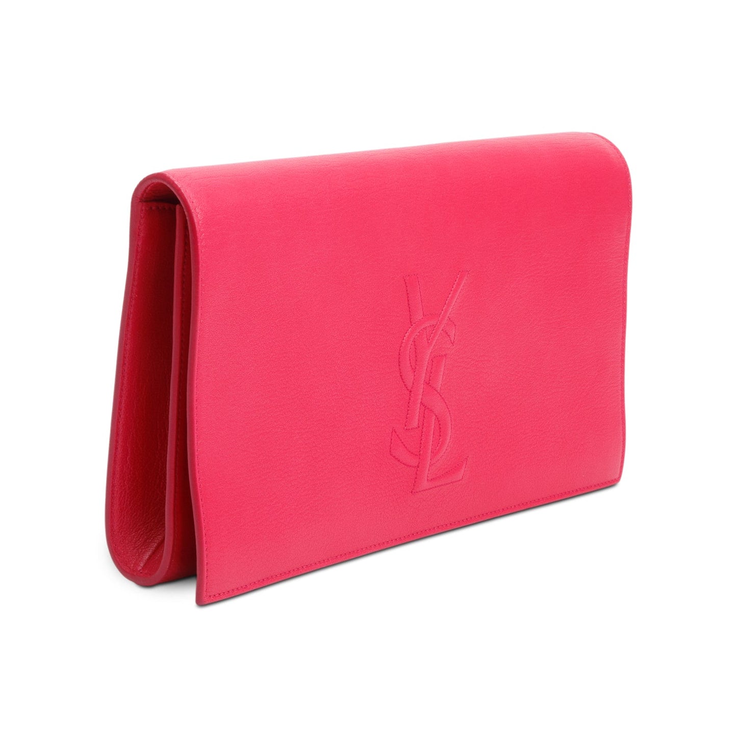 YSL Saint Laurent Patent Belle De Jour Clutch Leather Pink Clutch Bag