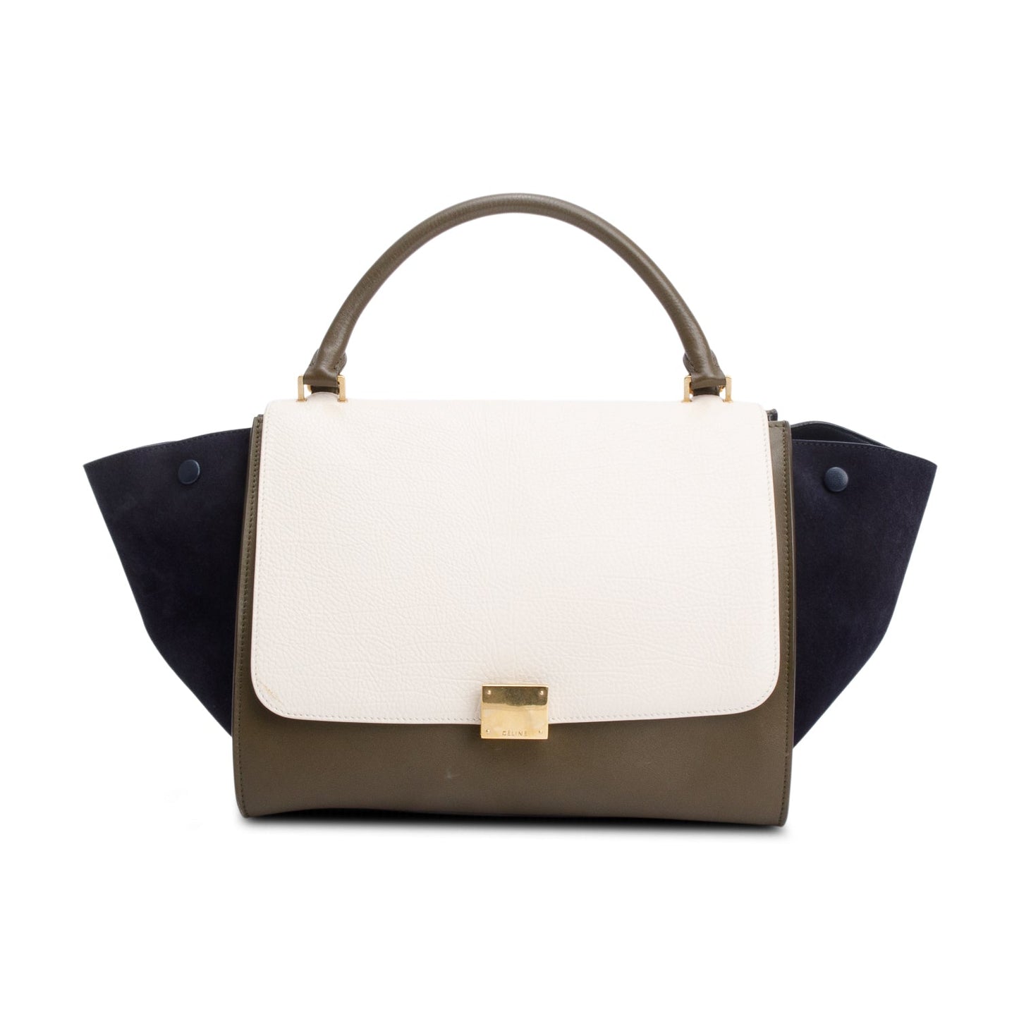 Celine Tricolor Calfskin And Trapeze Bag Leather Suede Travel Bag