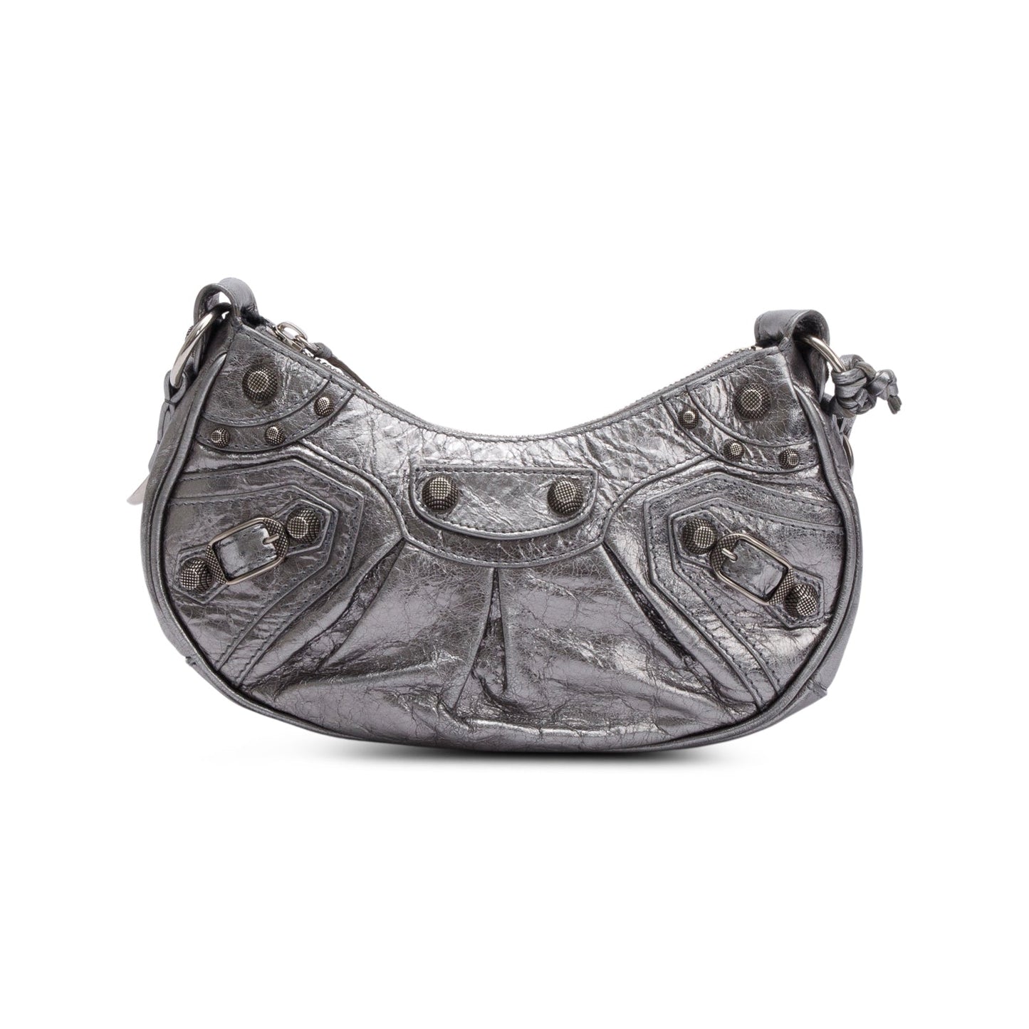 Balenciaga Metallic Calfskin Le Cagole Xs Shoulder Bag Silver