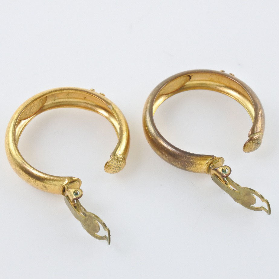 Chanel Gold Plated Earrings Clip Jewelry