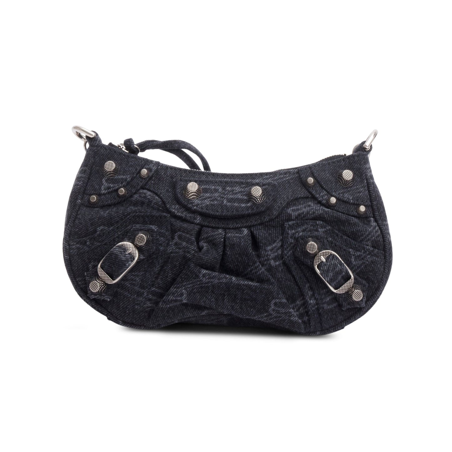 Balenciaga Bb Le Cagole Crossbody Denim Black Crossbody Bag