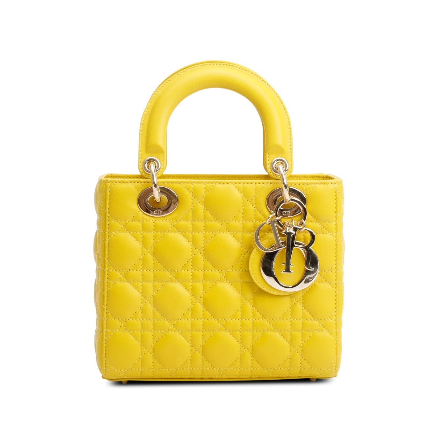 Dior Christian Yellow Cannage Lambskin Lady My Abc Leather Small Travel Bag