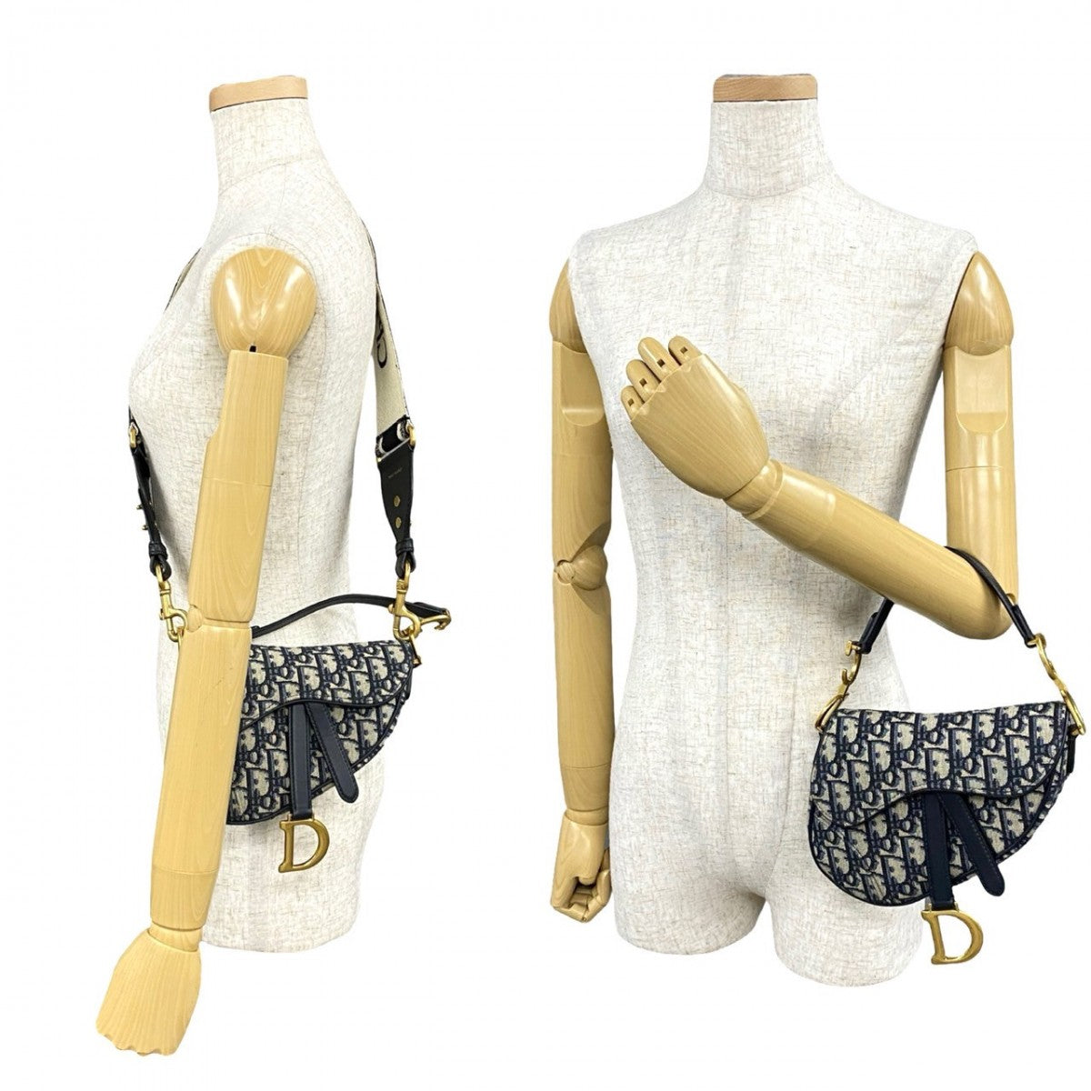 Dior Shoulder Bag , Navy Trotter Pattern Oblique Leather Canvas