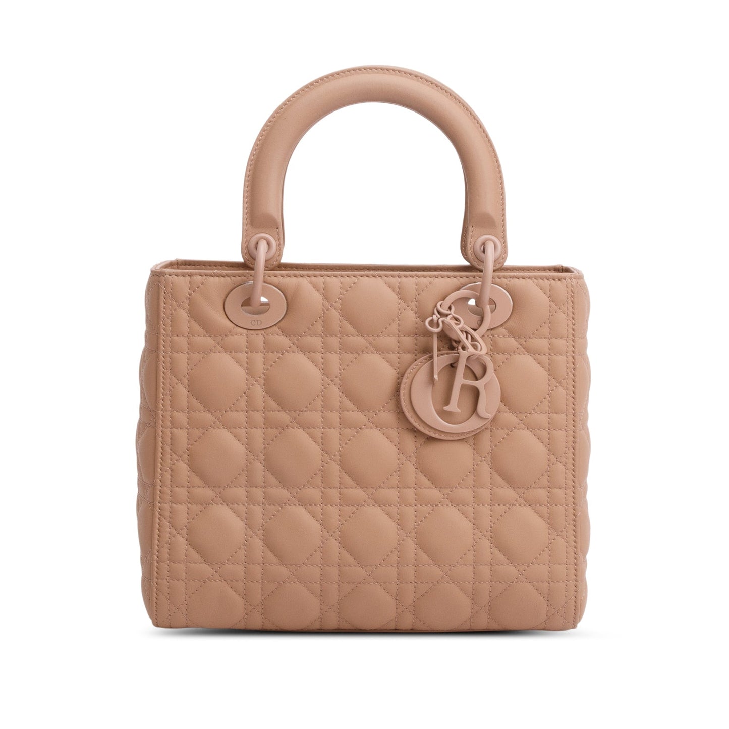 Dior Christian Blush Ultramatte Cannage Lady Bag Leather Medium Travel Bag