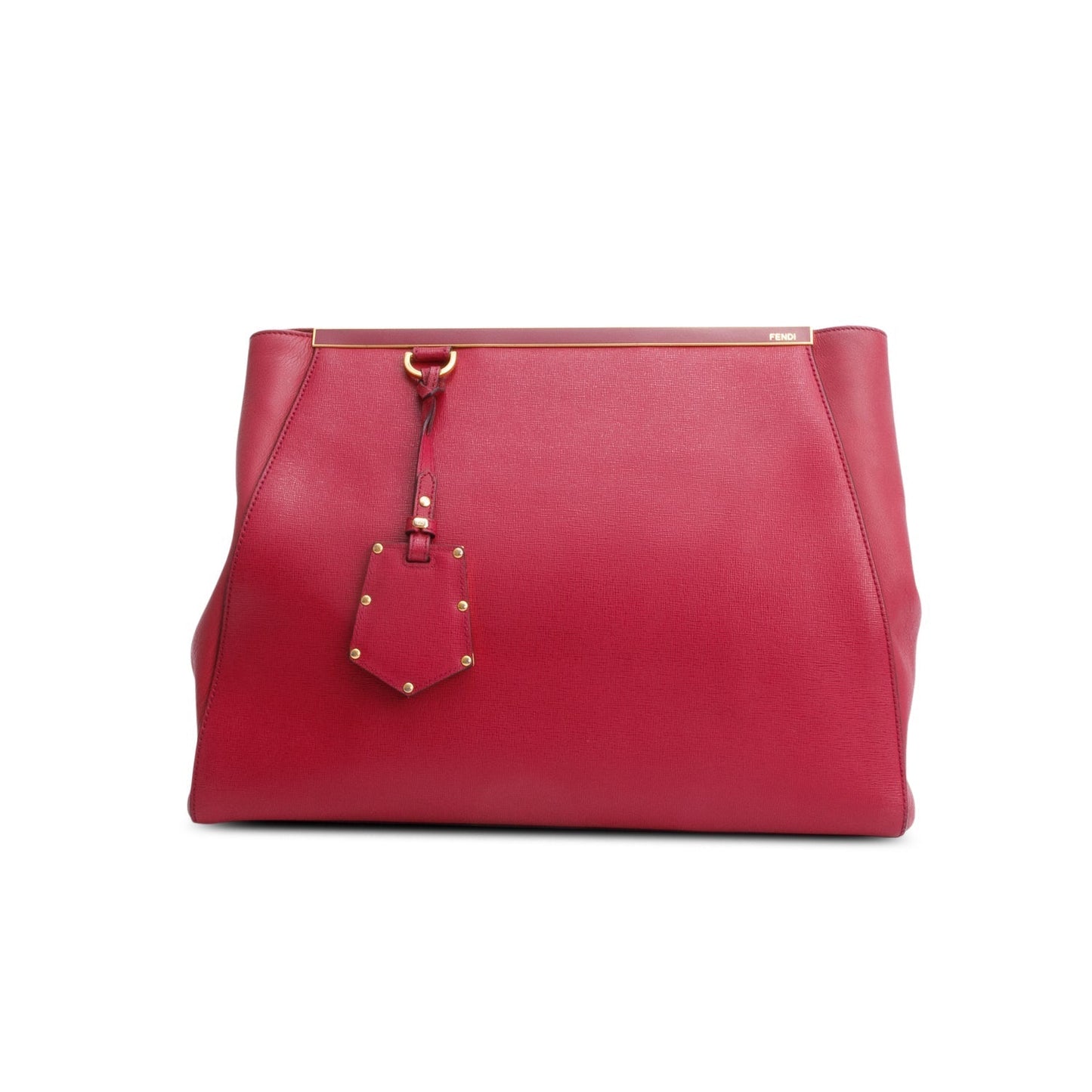 Fendi Vitello Elite 2Jours Tote Leather Red Tote Bag