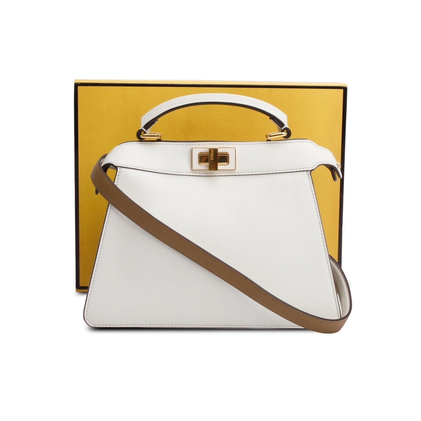 Fendi Bicolor Nappa Small Peekaboo Iseeu Bag Leather White Travel Bag