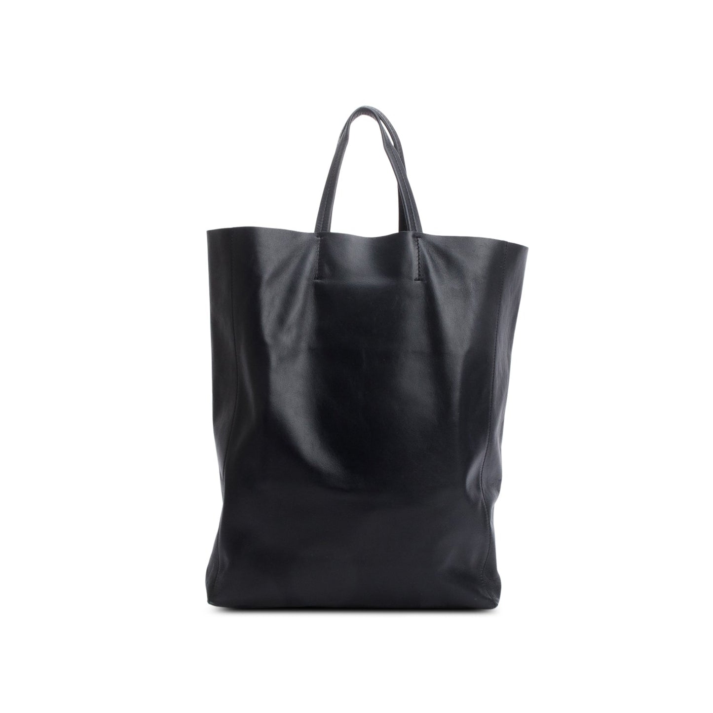 Celine Vertical Cabas Tote Handbag Leather Black Tote Bag