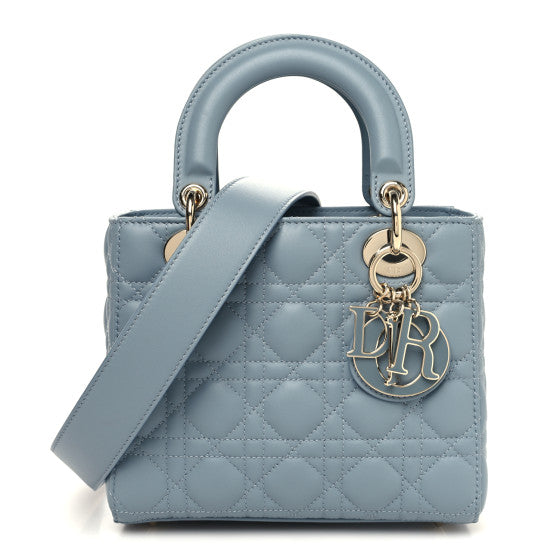 Dior Handbag Christian Cannage My ABC Lady Cloud Lambskin Blue Small
