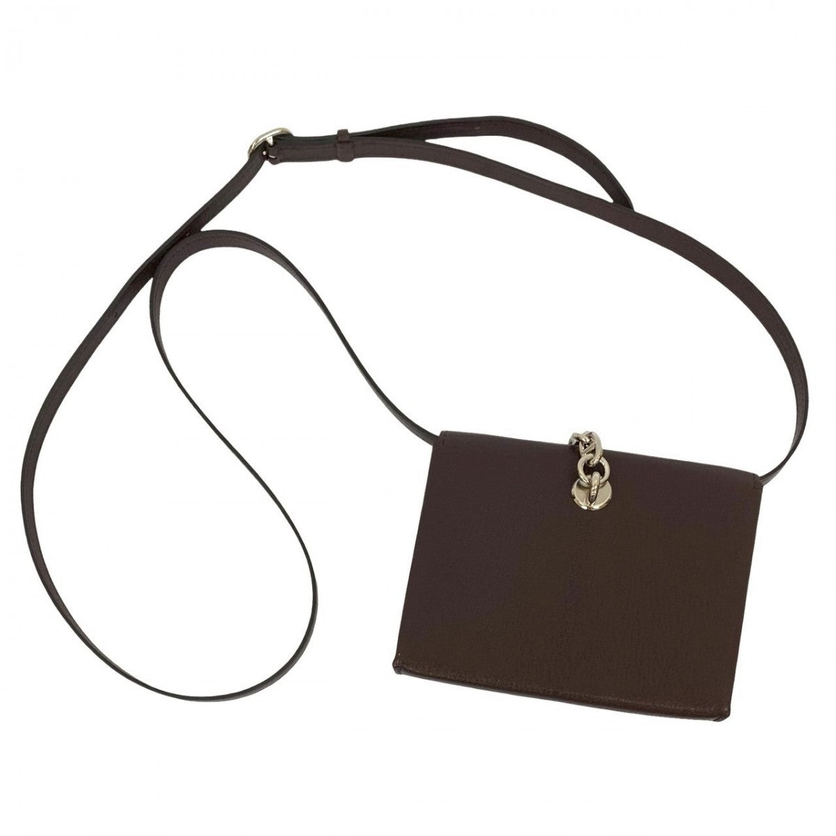 Hermes Shoulder Bag Shave Chene Dunkle Compact Brown