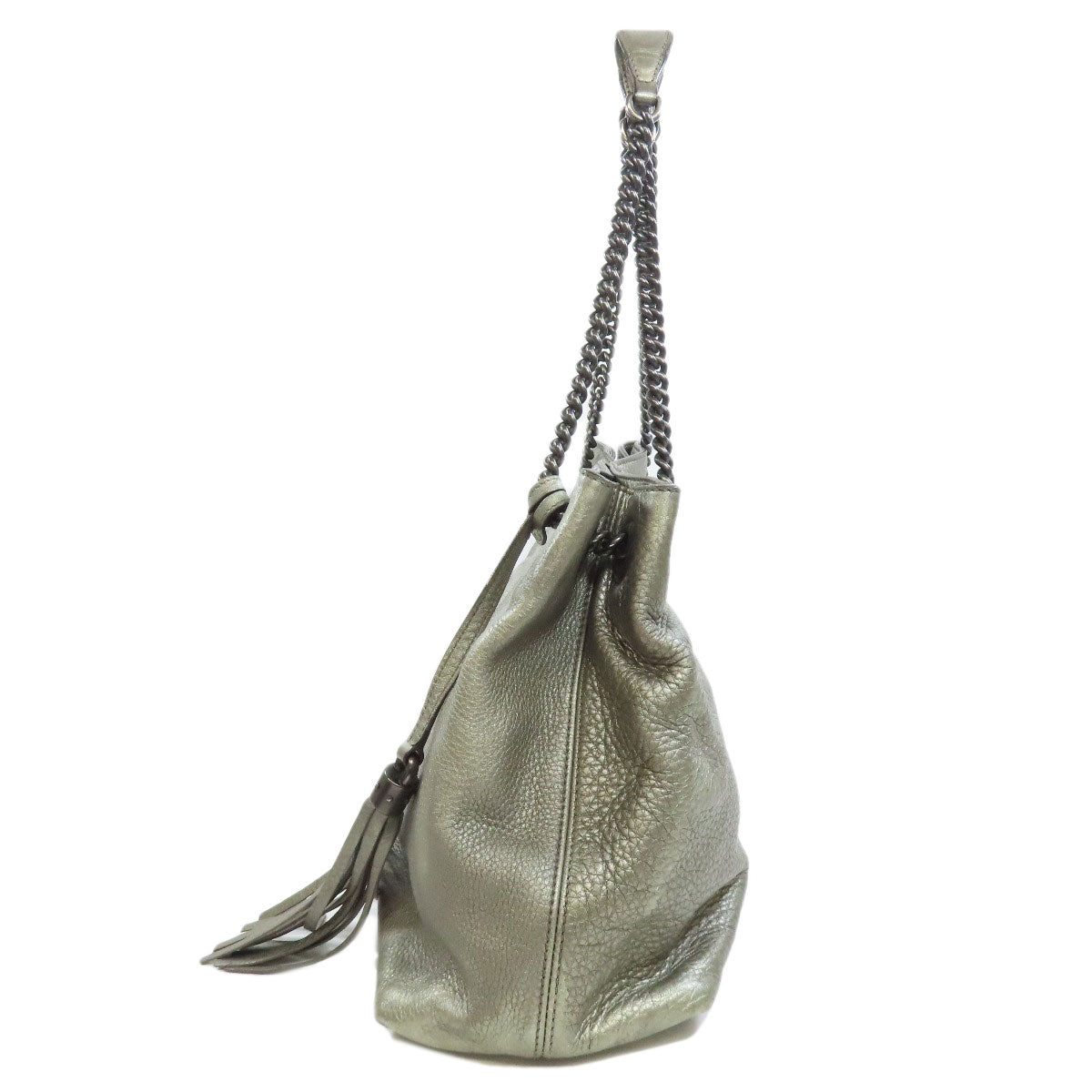 Gucci Soho Interlocking G Leather Silver Tote Bag