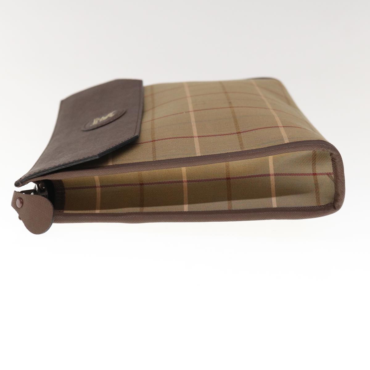 Burberry Luxury ss Nova Check Clutch Bag Auth Canvas Brown