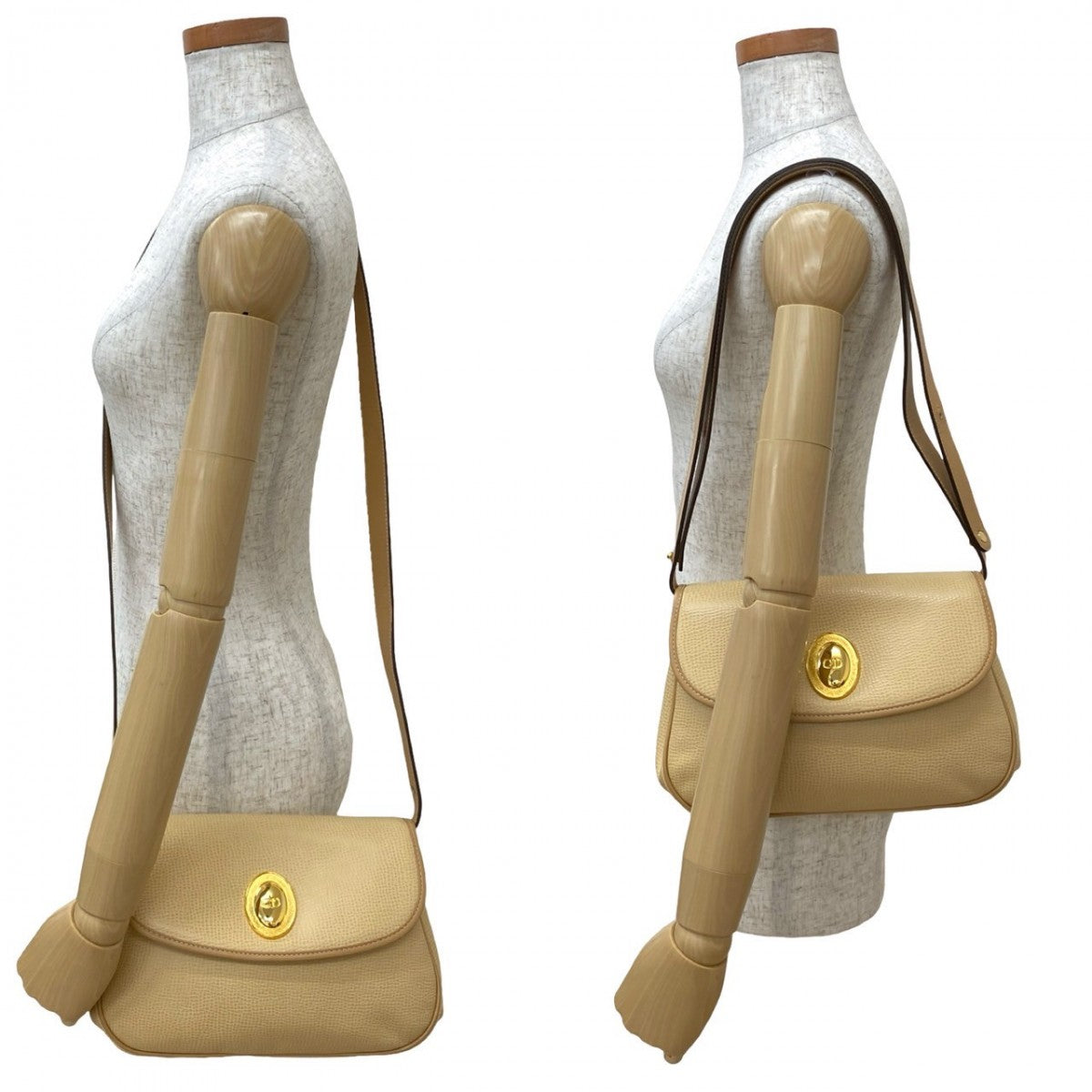 Dior Shoulder Bag Leather Beige