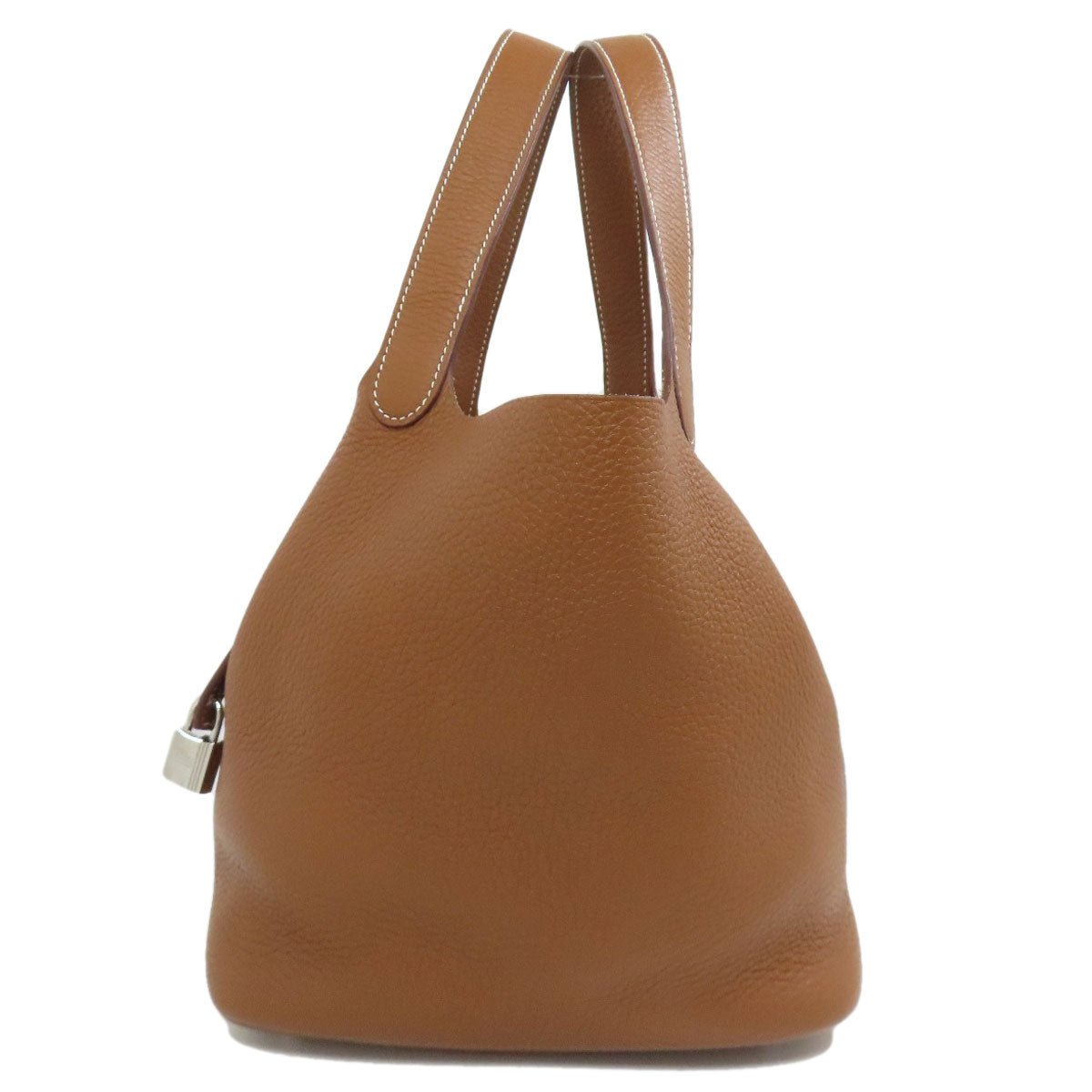Taurillon Clemence Picotin Lock Mm Silvermetal Brown Gold Travel Bag