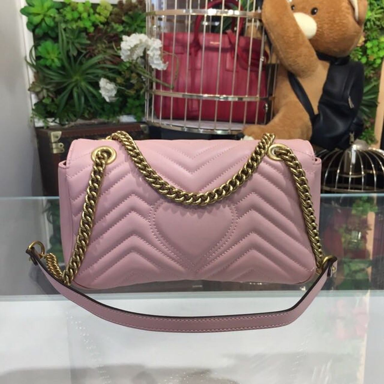 gg Marmont Matelassé Dusty Matelassé Pink Small Shoulder Bag Beaunoirrbeaunoirr Dtdit