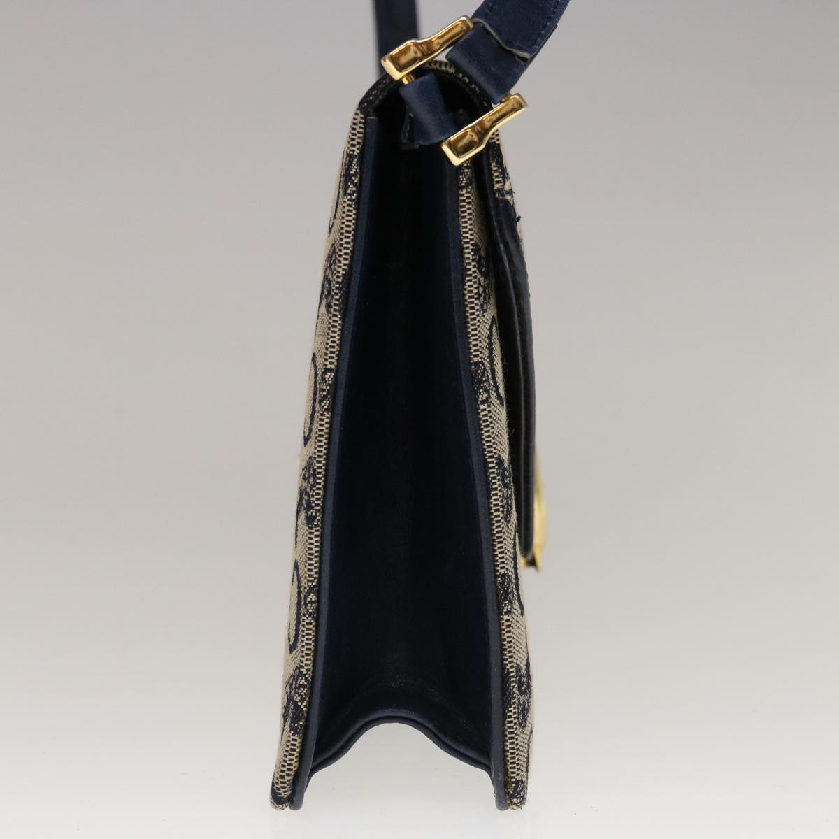Luxury C Macadam Shoulder Bag Navy Canvas Beige