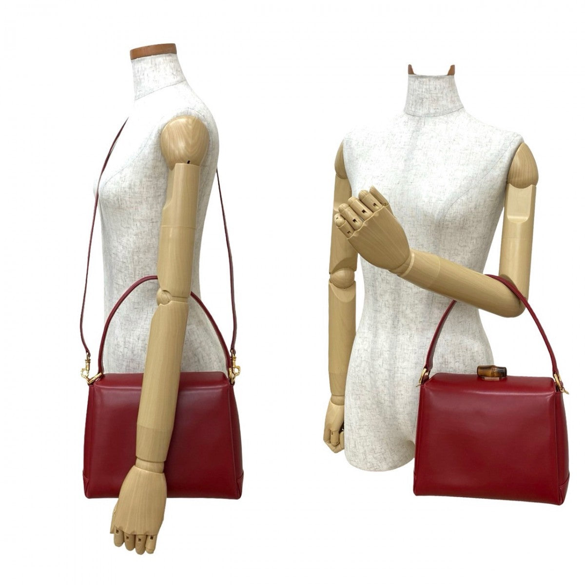 Gucci Bamboo Calfskin Red Handbag