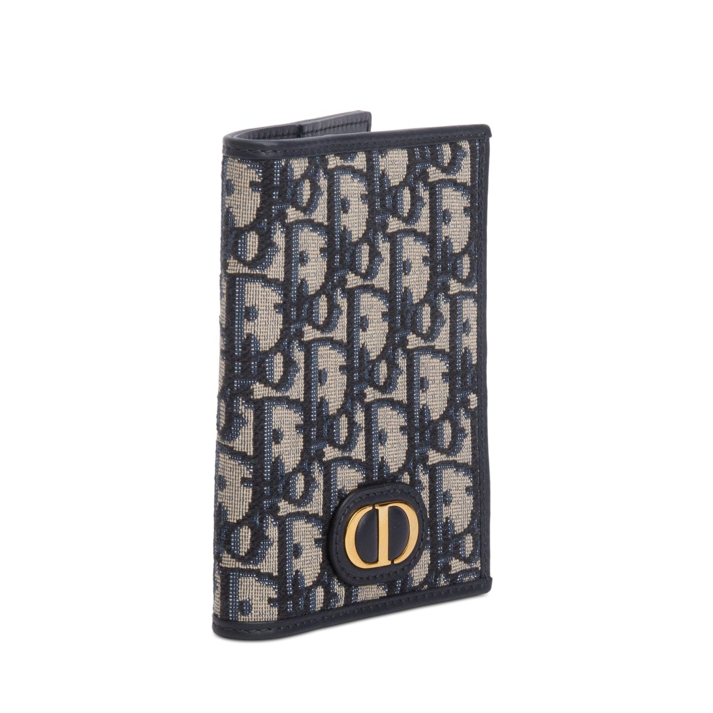 Dior Christian Navy Oblique Jacquard Montaigne Passport Holder Travel Bag