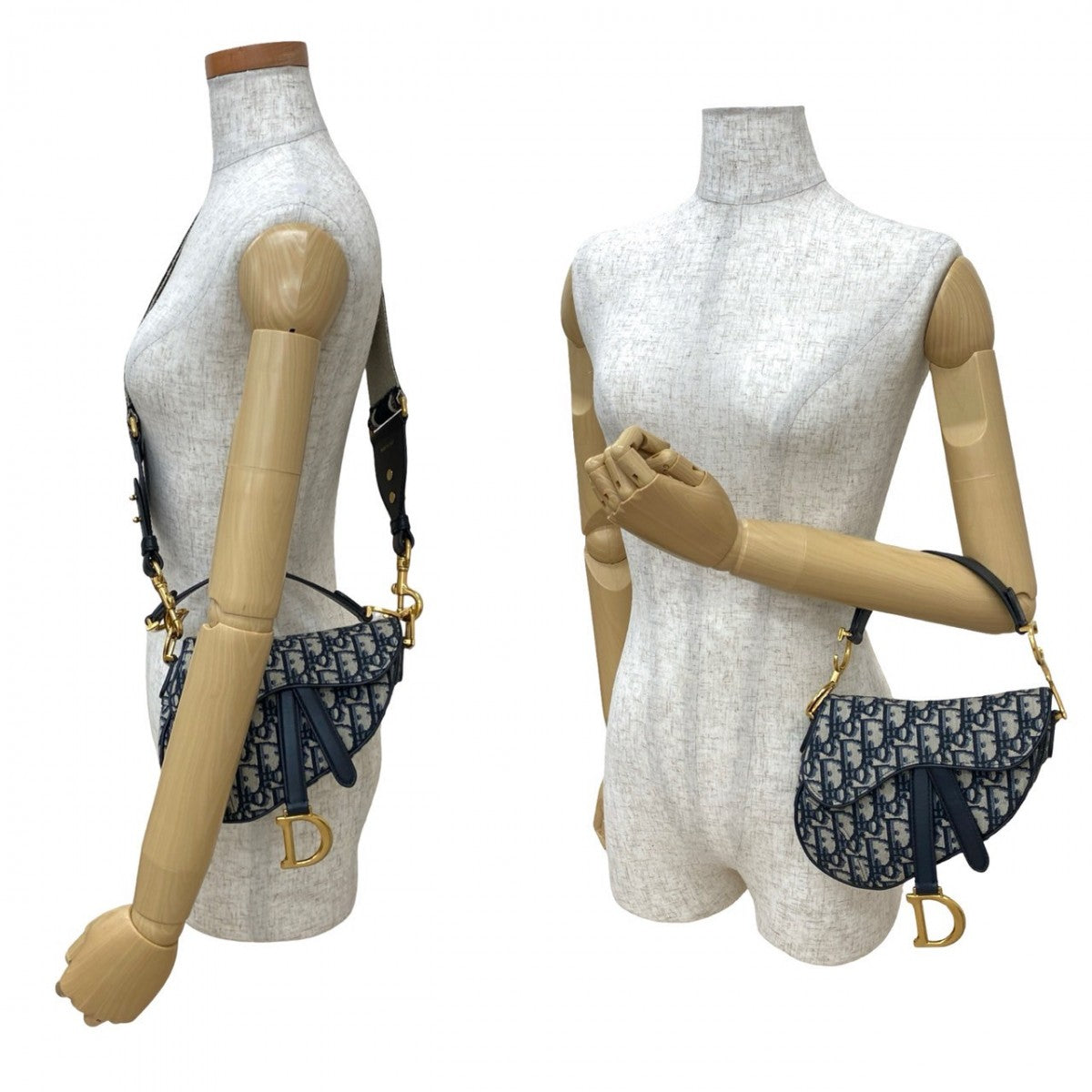 Dior Shoulder Bag Navy Saddle Bag Canvas
