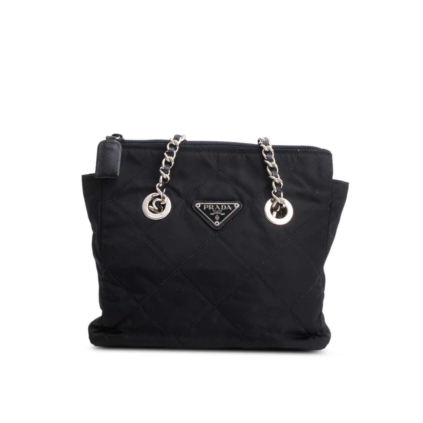 Prada Tessuto Chain Tote Handbag Nylon Quilted Tote Bag