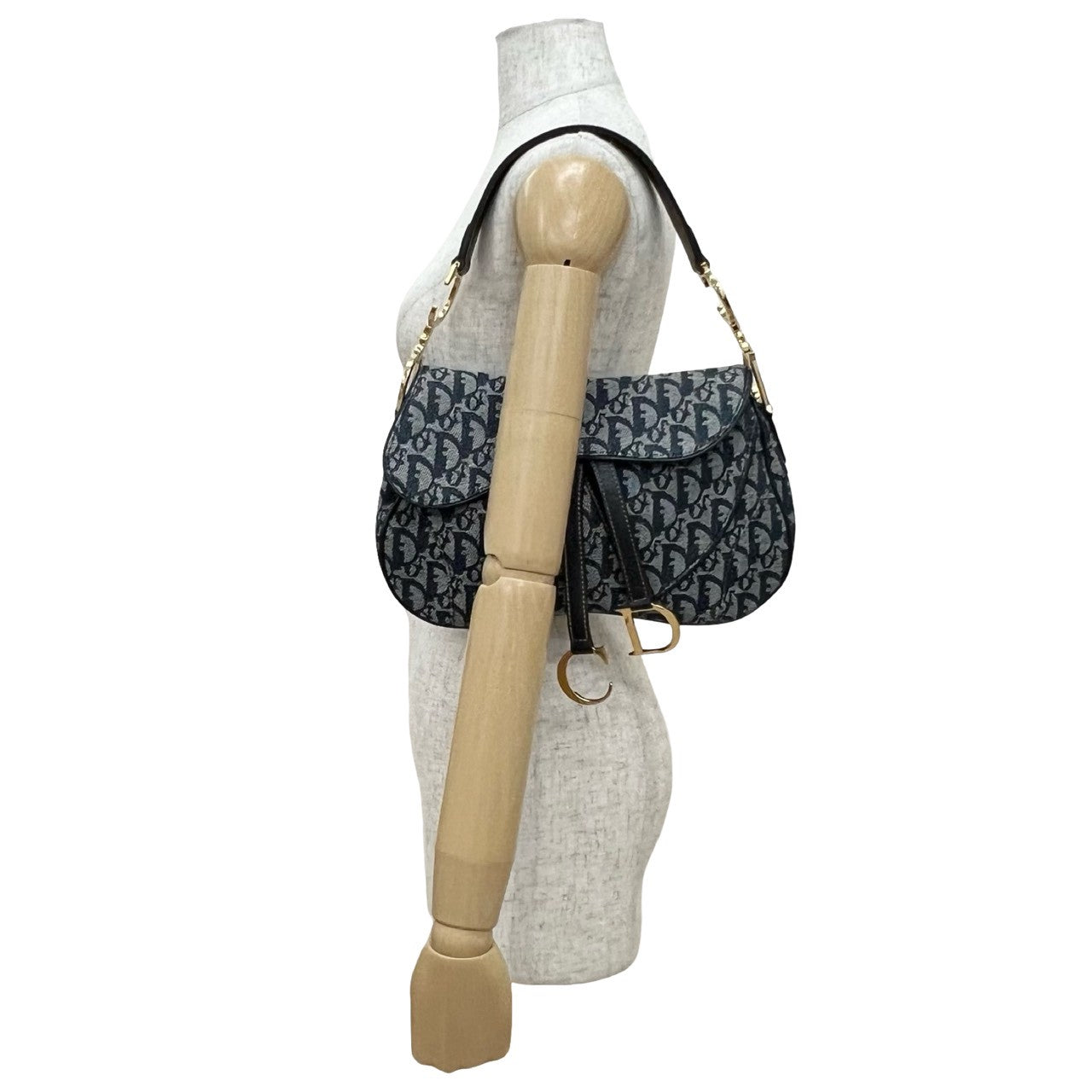 Dior Shoulder Bag Navy Saddle Bag Leather
