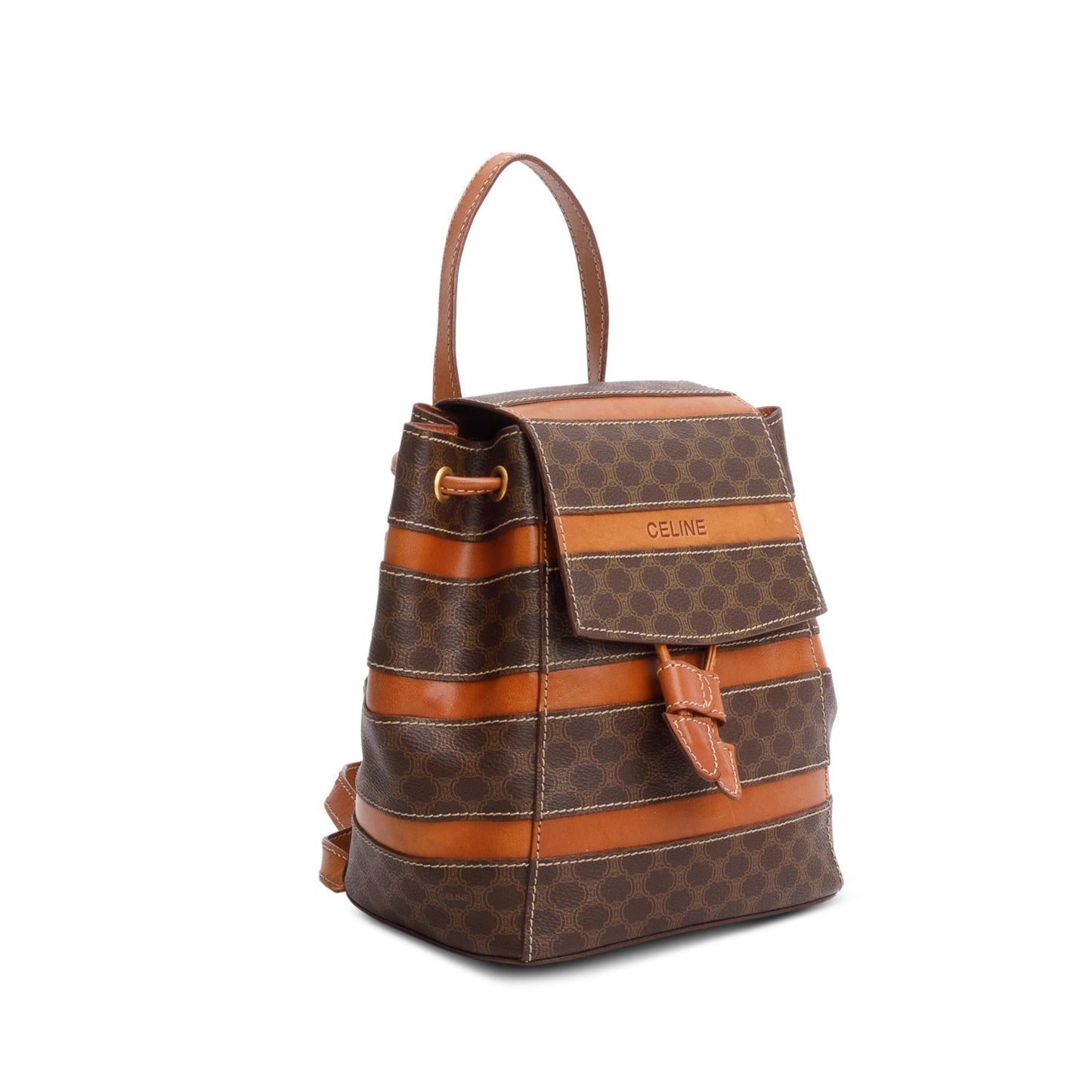 Celine Macadam Backpack Handbag Monogram Brown