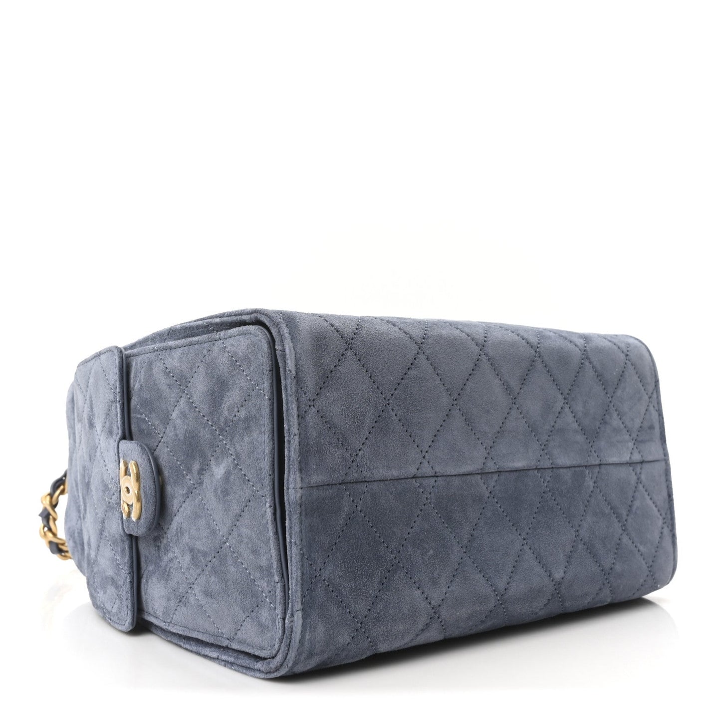 Chanel Suede Quilted Small 25 Handbag Blue