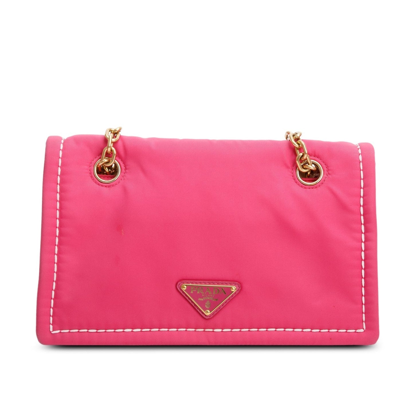 Prada Tessuto Flap Shoulder Bag Nylon Pink