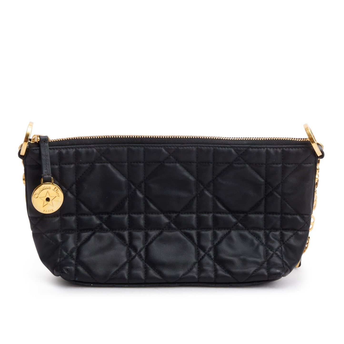 Dior Christian Macrocannage Lambskin star Hobo Bag Black Travel Bag