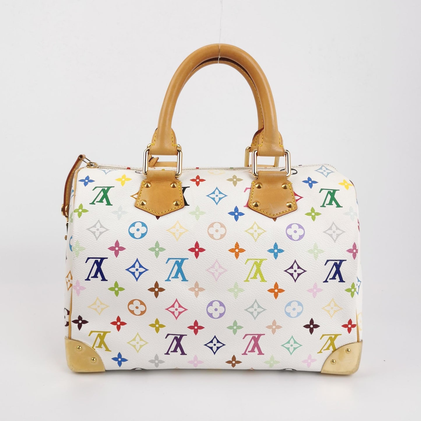 Louis Vuitton x Takashi Murakami Speedy 30 Lock Multicolor White Handbag Multicolor 15