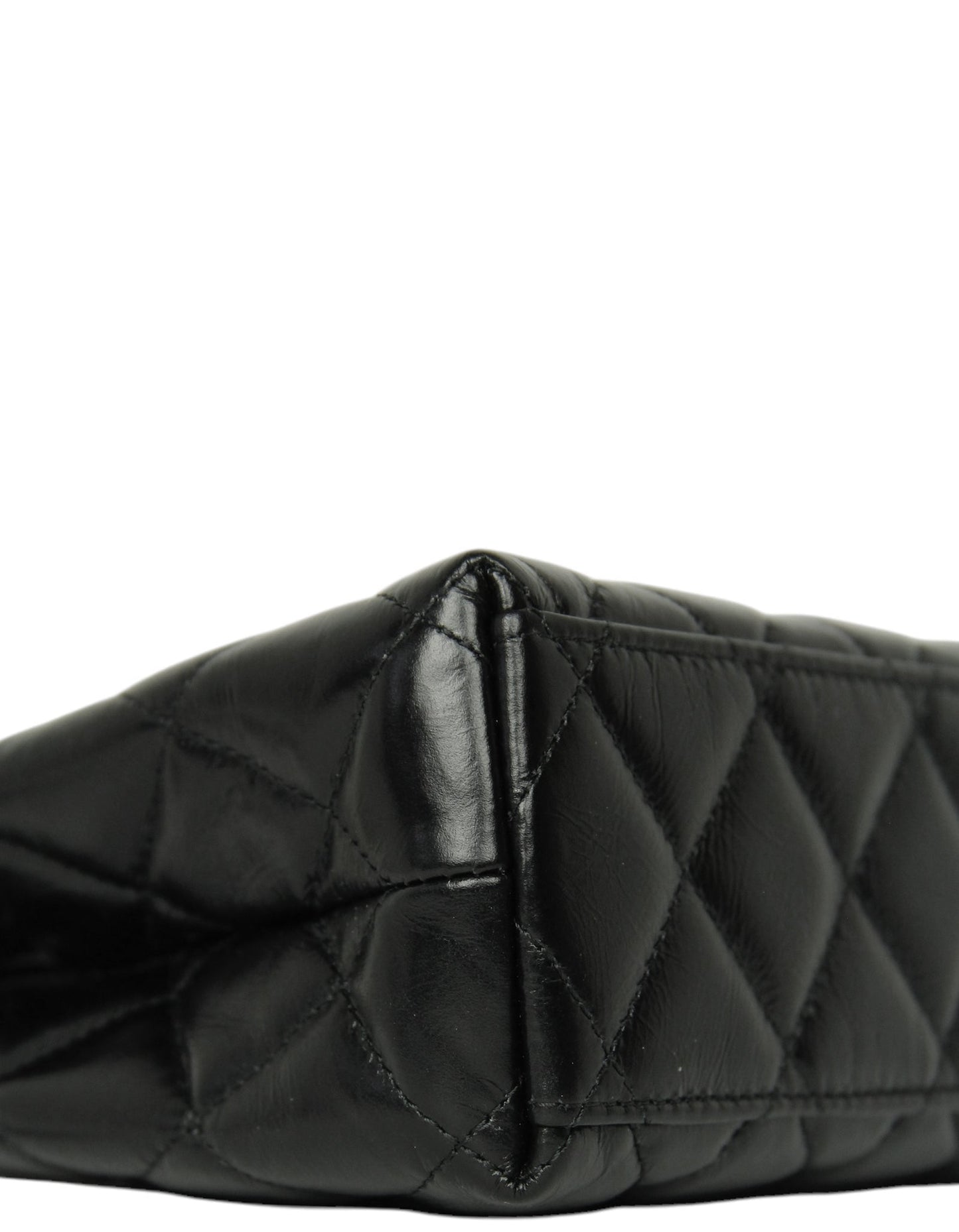 Chanel 2025 Black Calfskin Quilted Nano Kelly Shopper Bag