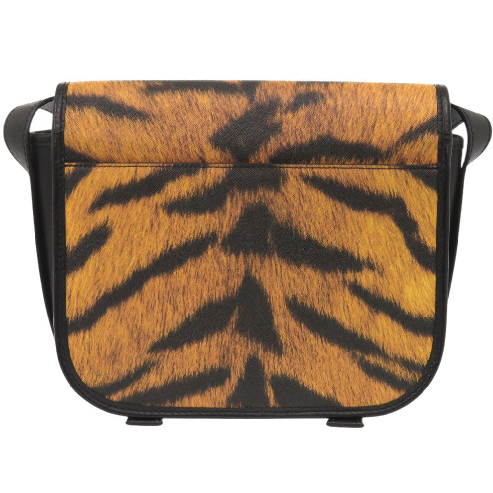 Burberry Shoulder Bag Leopard Women Leather Black