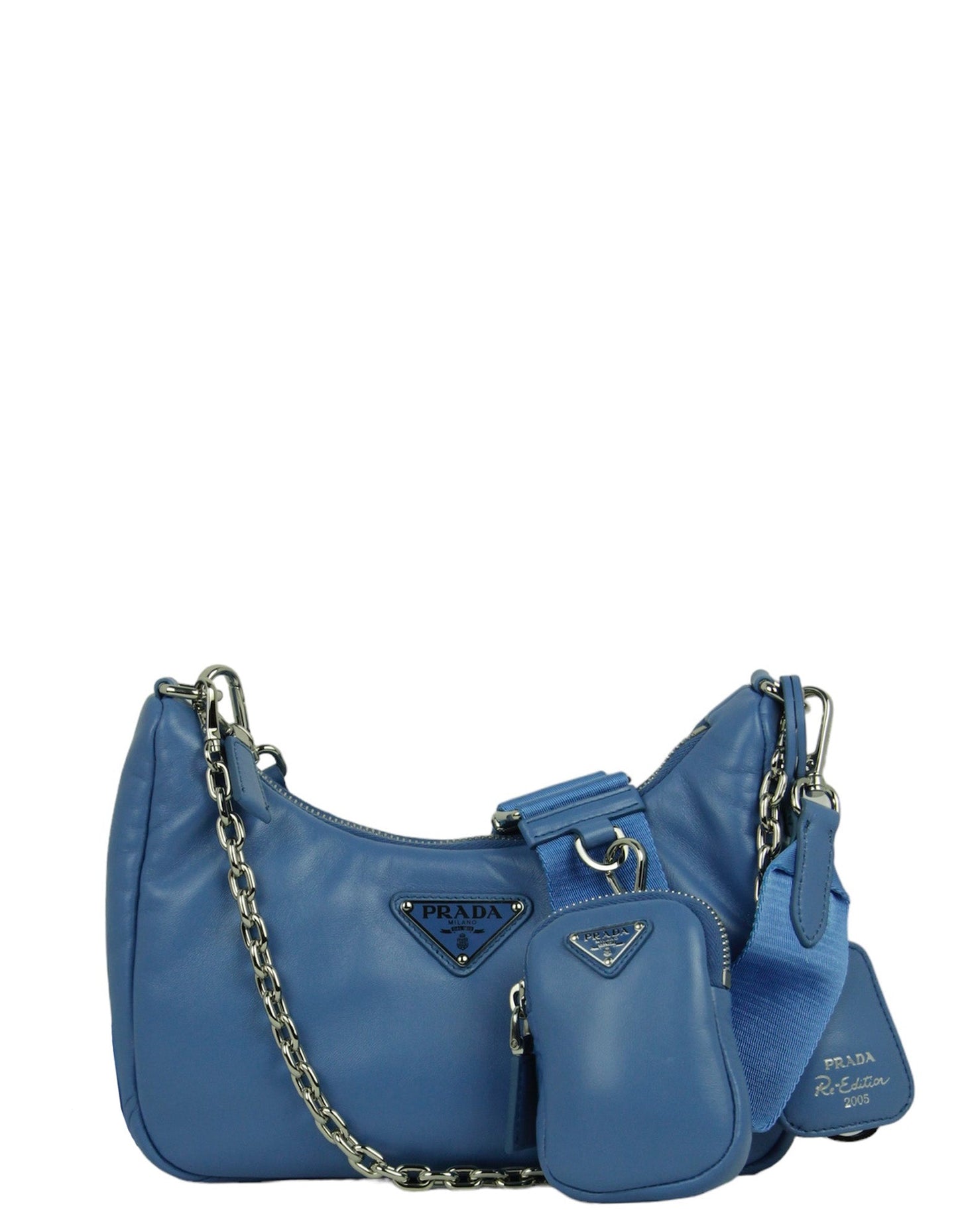 Prada Handbag Padded Nappa- Re-Edition Shoulder Bag Leather Blue