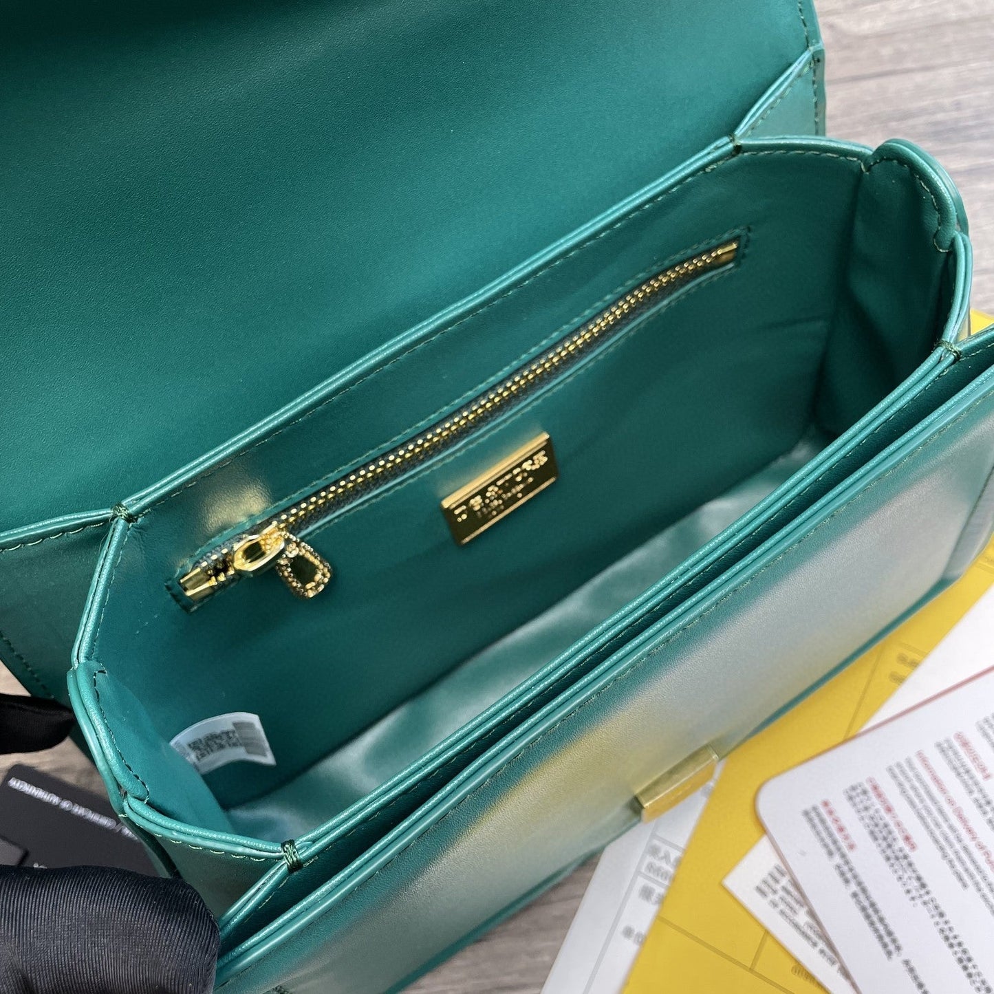 Girls Nappa Quilted Green Travel Bag
