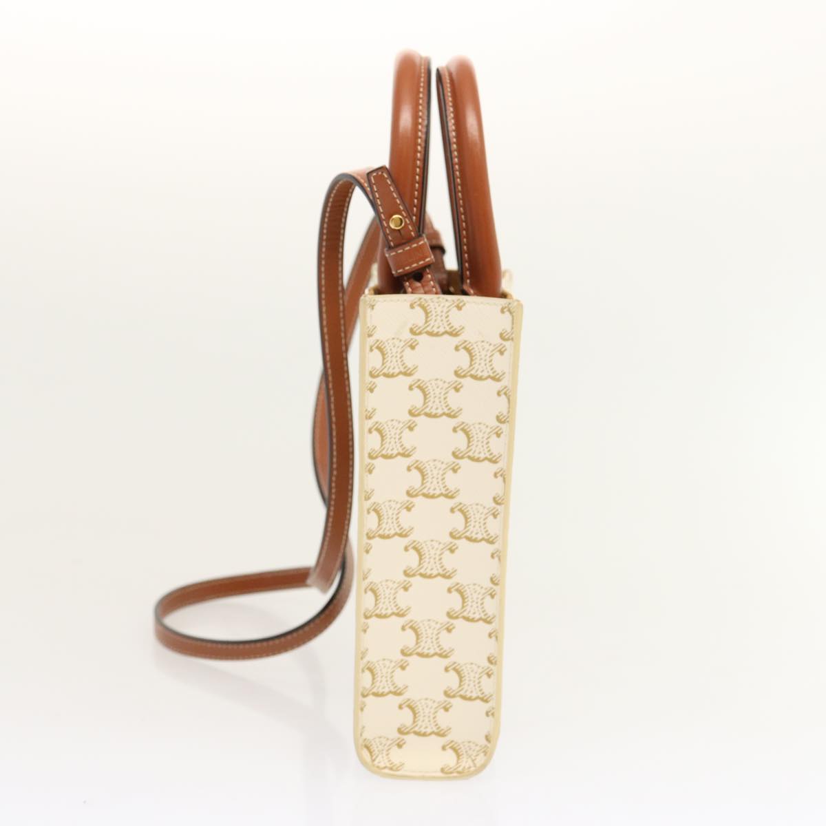 Luxury Triomphe Minibar Tical Hippo Hand Bag Canvas White Travel Bag