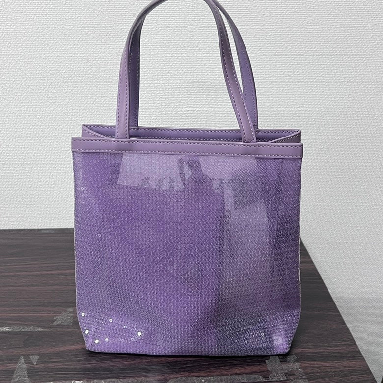 Prada Sequined Mesh Tote Bag With Pouch Small