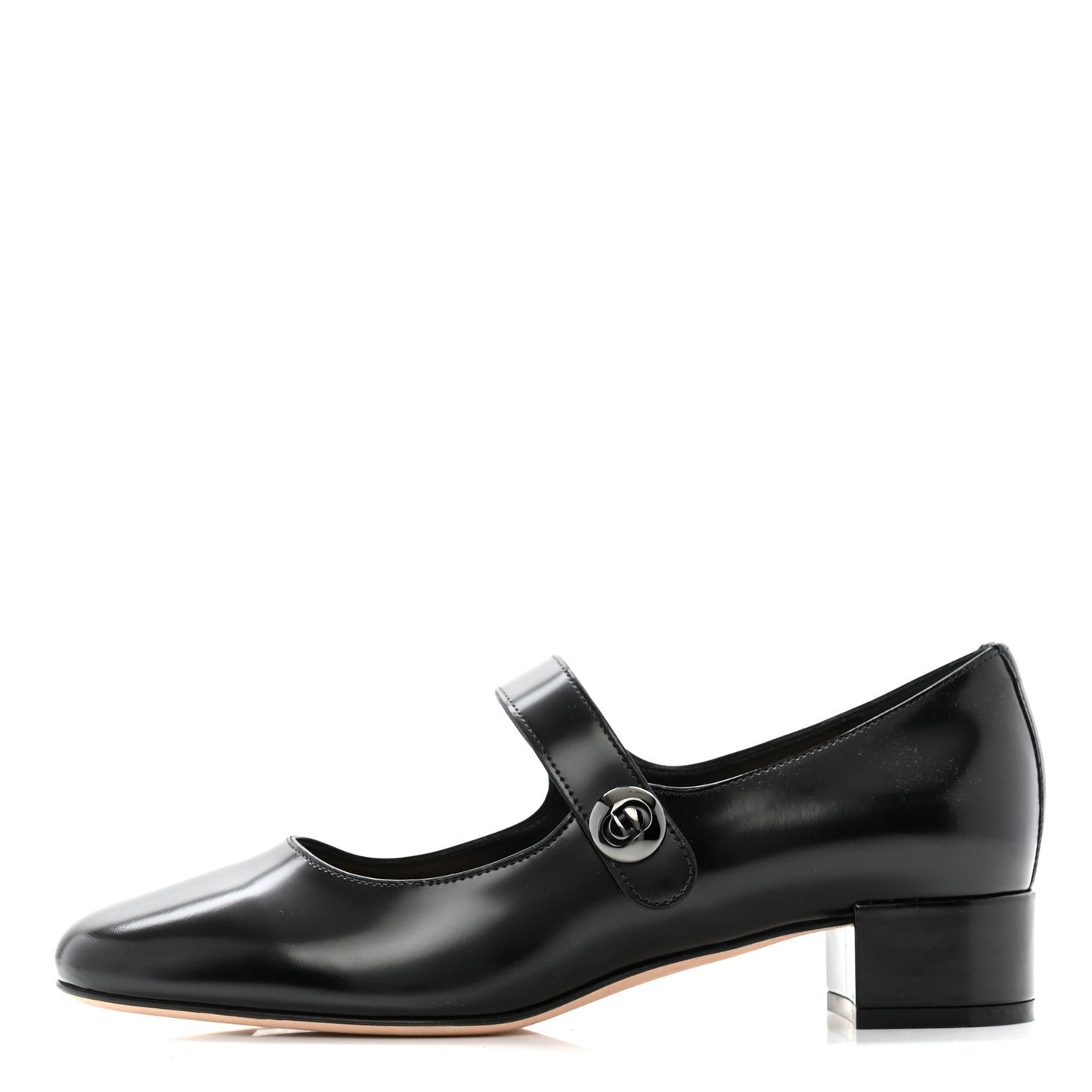 Dior Shoe Christian Brushed Calfskin Uniform 30mm Pumps 37.5 Leather Black Shoes