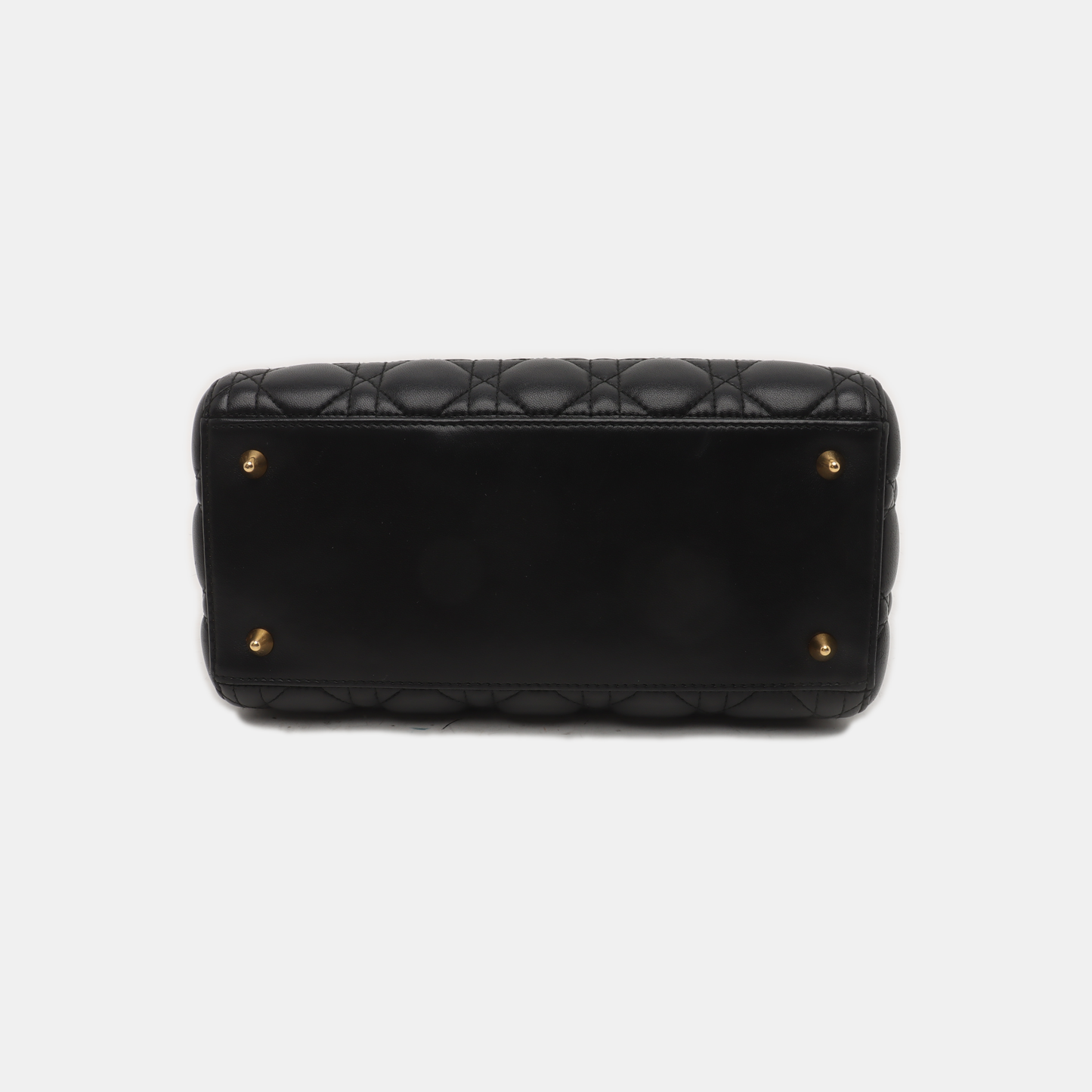 Dior Lady Medium Handbag Lambskin Hardware Leather Black Travel Bag