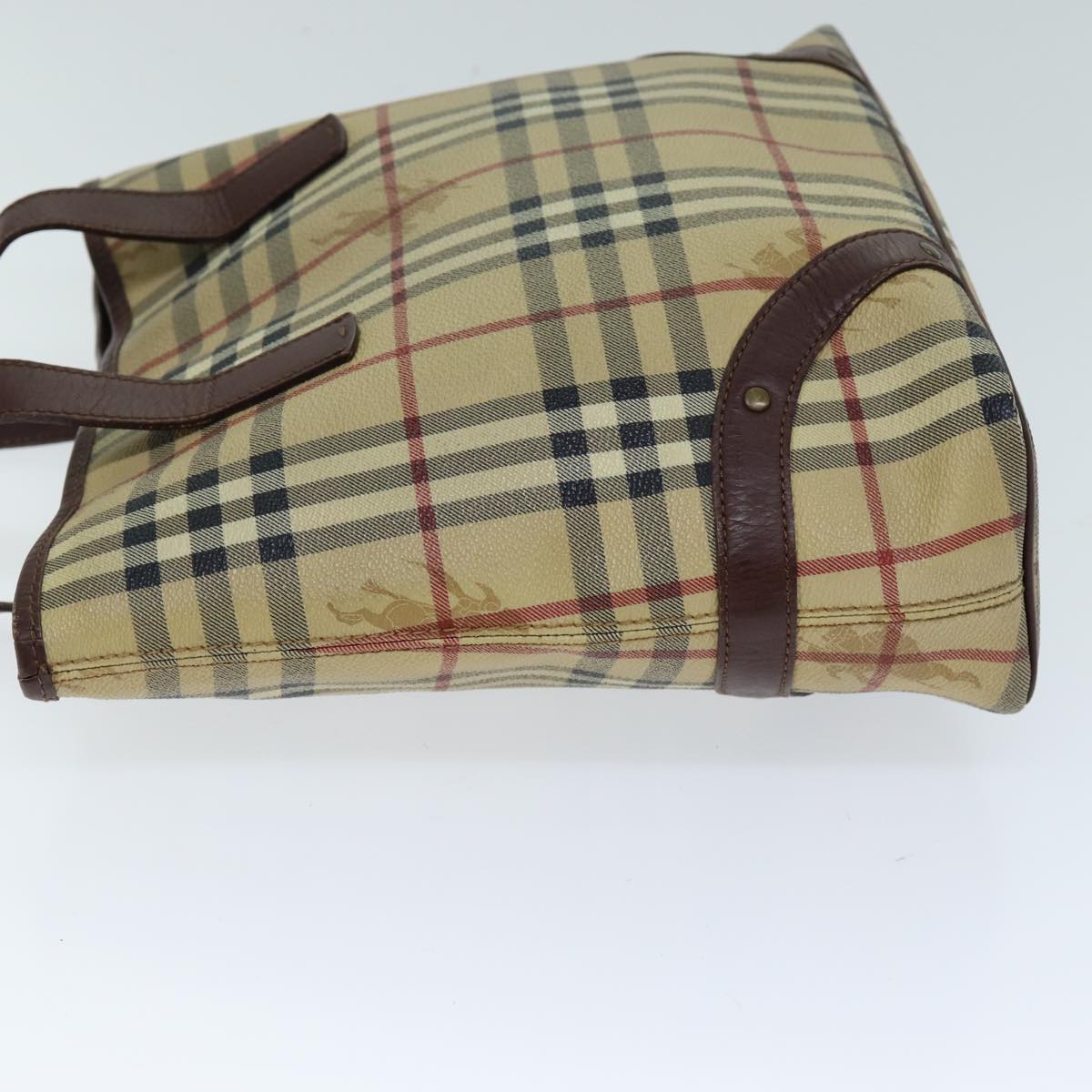 Burberry Luxury Nova Check Hand Bag Pvc Auth Beige Travel Bag