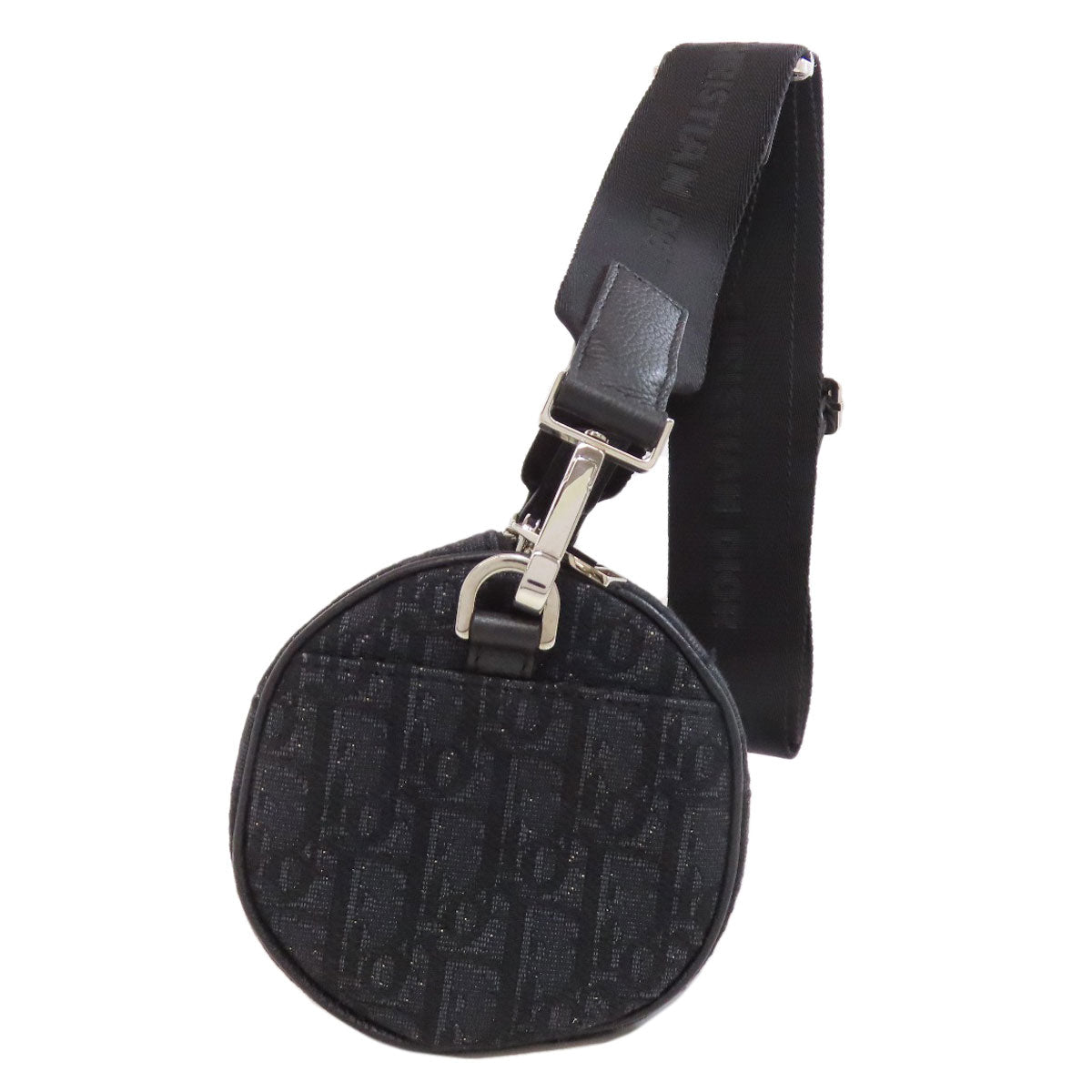Dior Christian Shoulder Bag Oblique Women Canvas Black