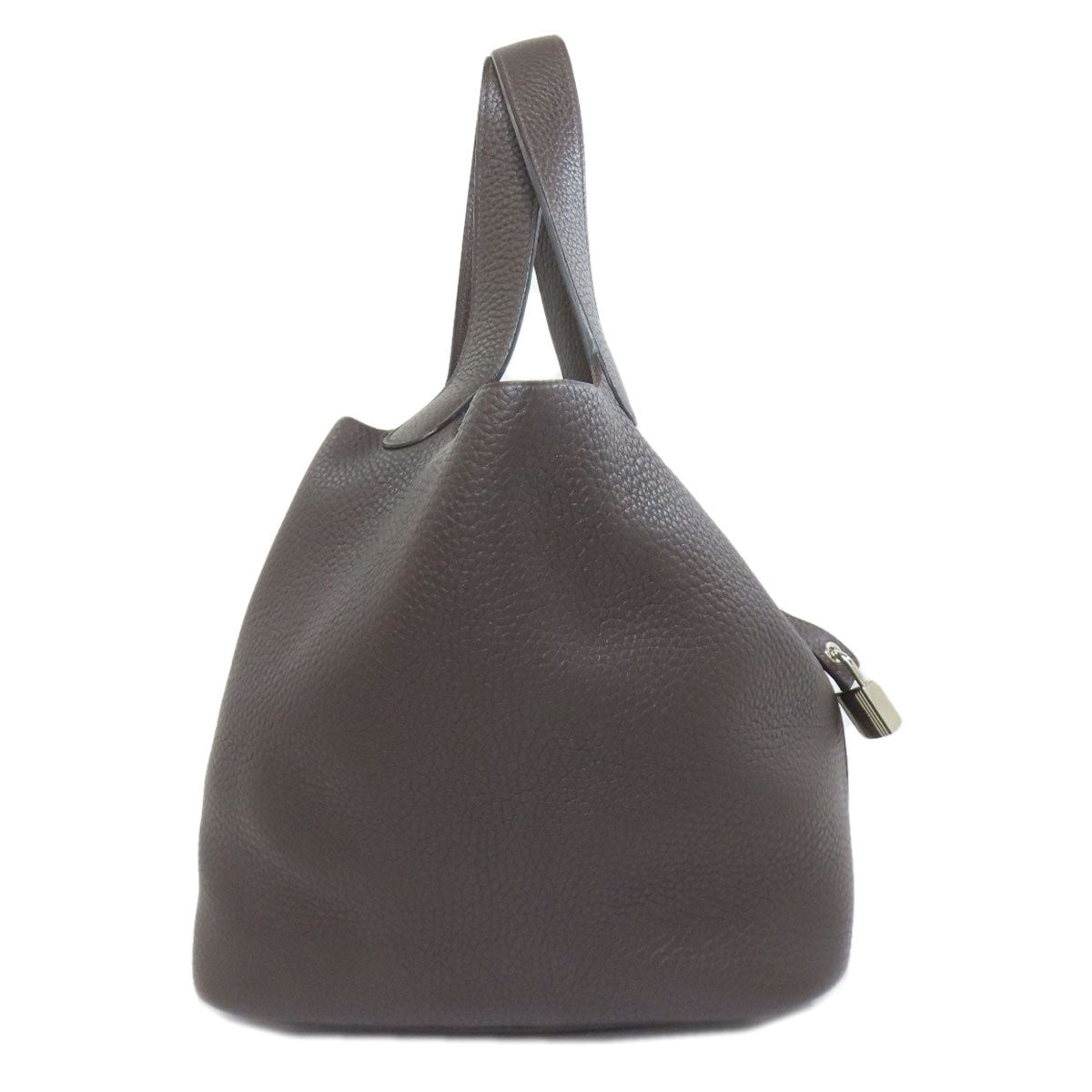 Hermes Handbag Taurillon Clemence Picotin Lock Mm Silvermetal Brown Travel Bag 75611032